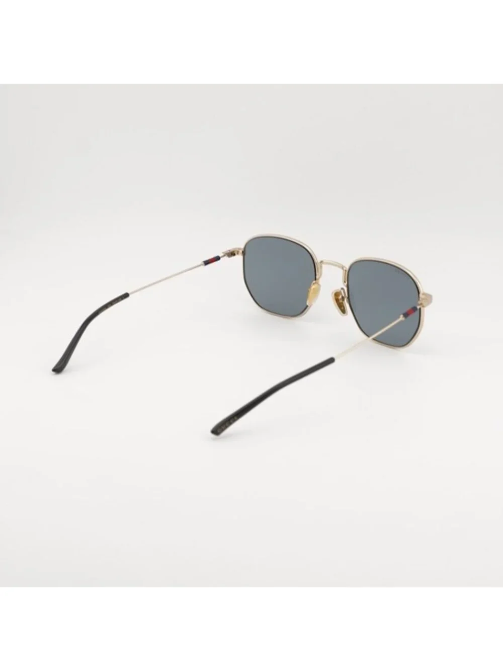 Gucci GG2095S 003 Sunglasses Gold Square Frame, Grey Lenses